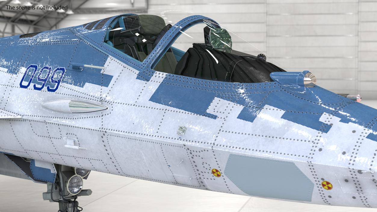 SU 57 Stealth Jet Fighter Pixel Camouflage 3D