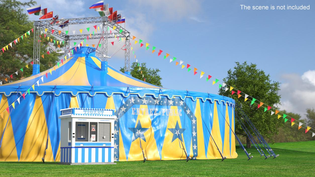 Circus Tent with Ticket Booth 3D model