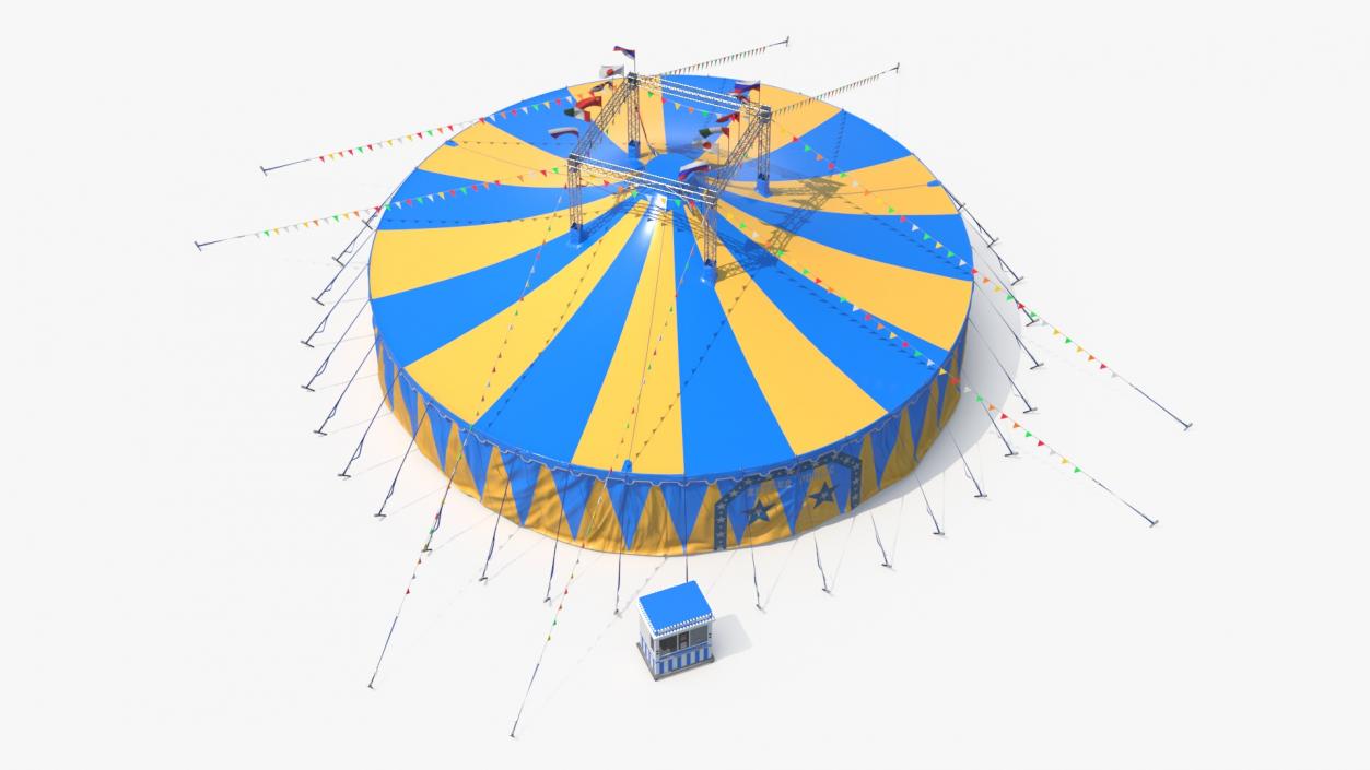 Circus Tent with Ticket Booth 3D model