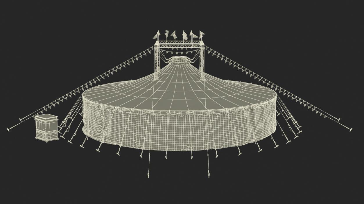 Circus Tent with Ticket Booth 3D model