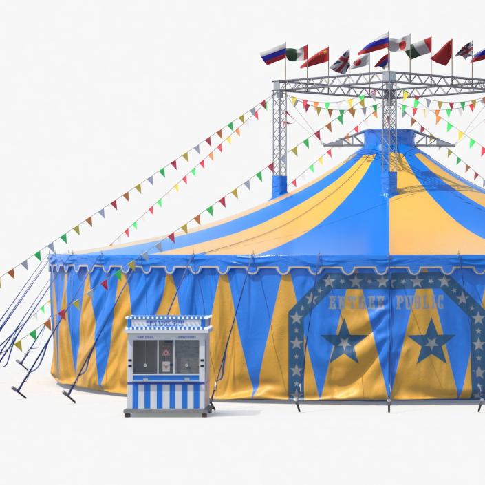 Circus Tent with Ticket Booth 3D model