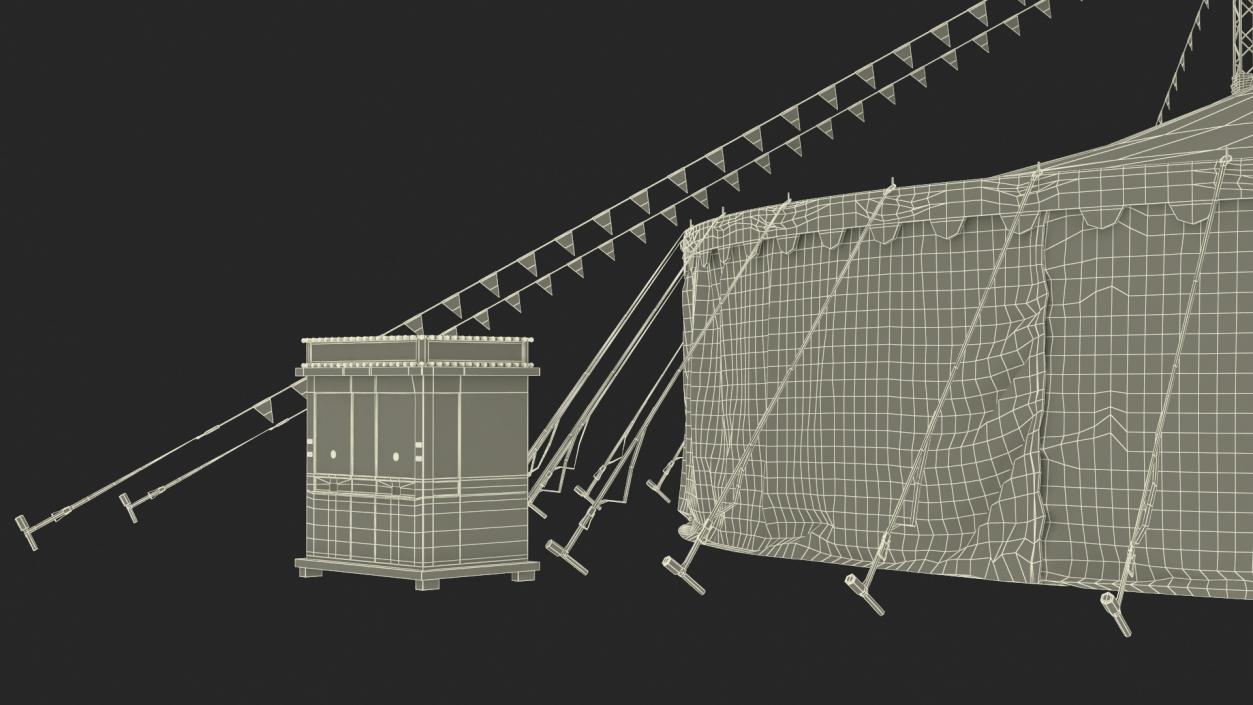 Circus Tent with Ticket Booth 3D model