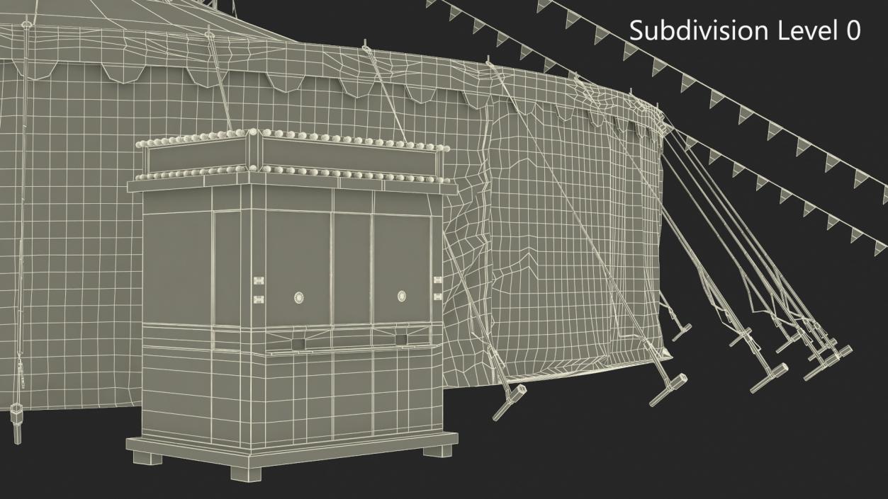 Circus Tent with Ticket Booth 3D model