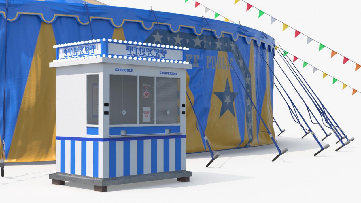 Circus Tent with Ticket Booth 3D model