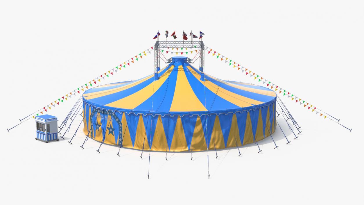 Circus Tent with Ticket Booth 3D model