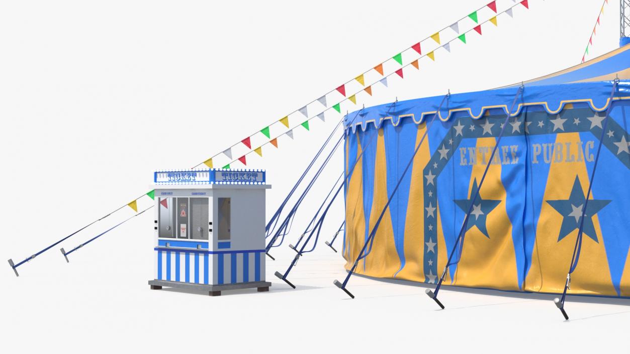 Circus Tent with Ticket Booth 3D model