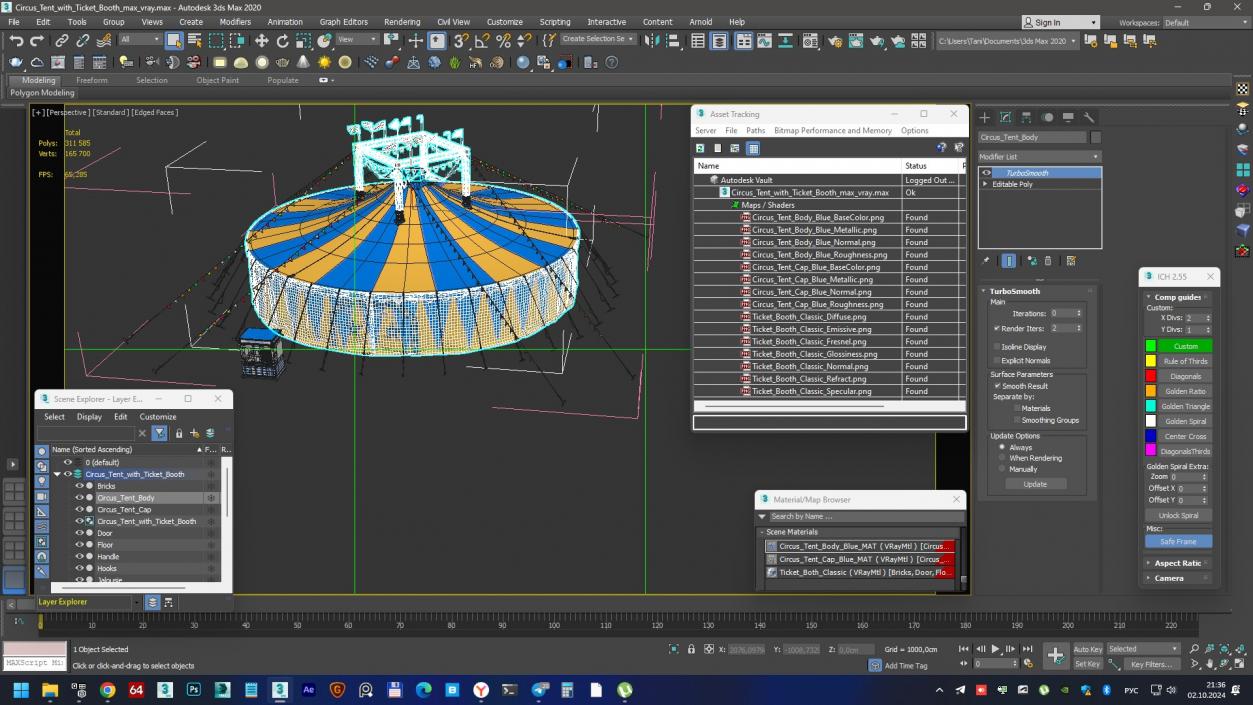 Circus Tent with Ticket Booth 3D model