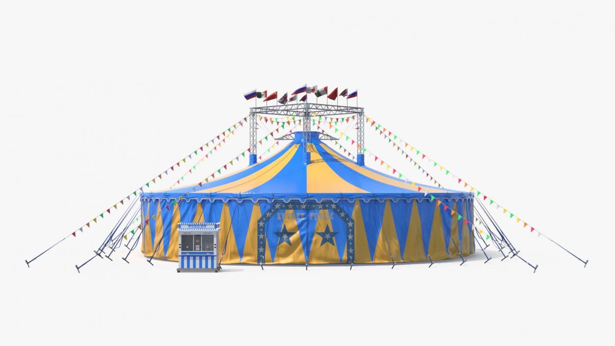 Circus Tent with Ticket Booth 3D model