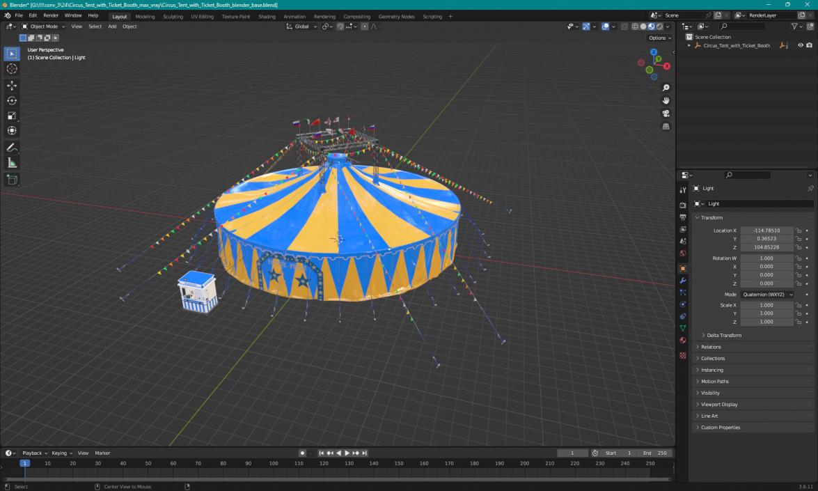 Circus Tent with Ticket Booth 3D model