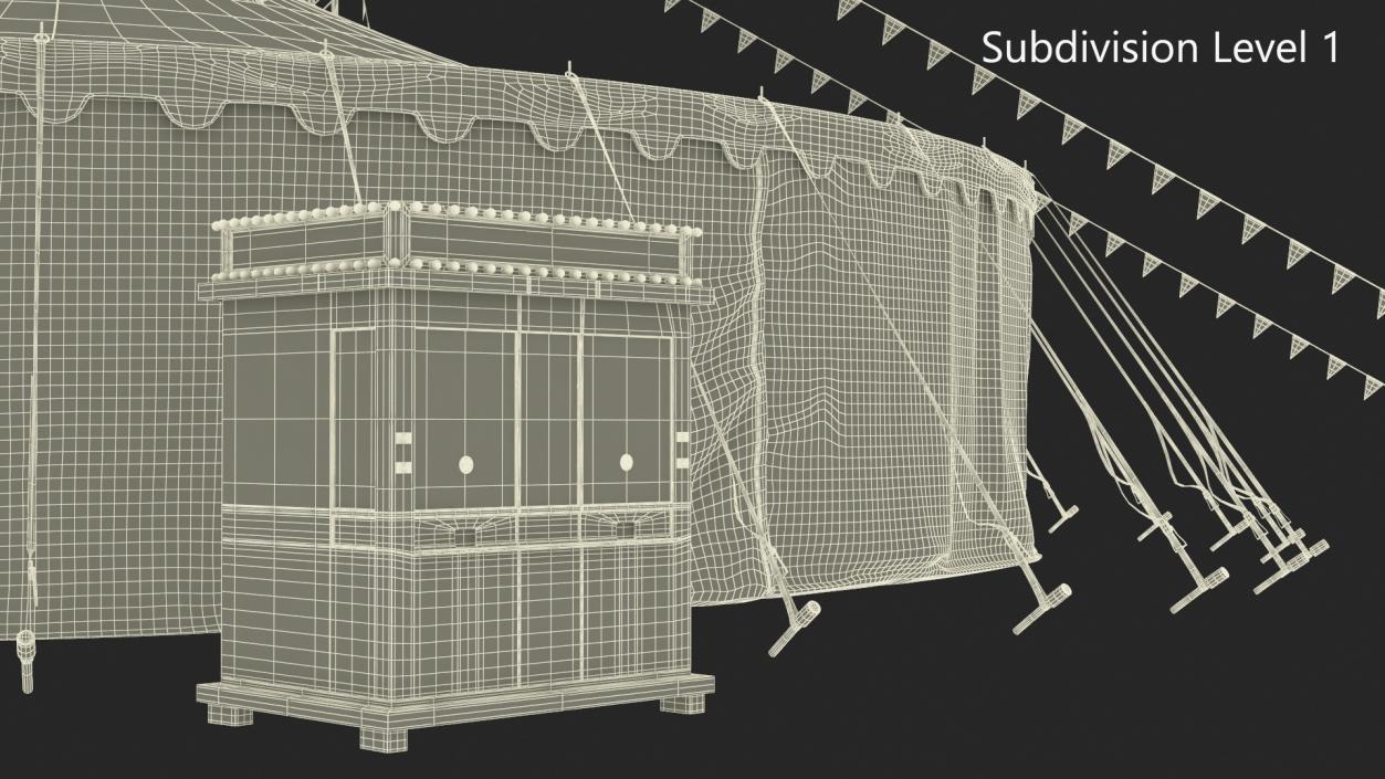 Circus Tent with Ticket Booth 3D model