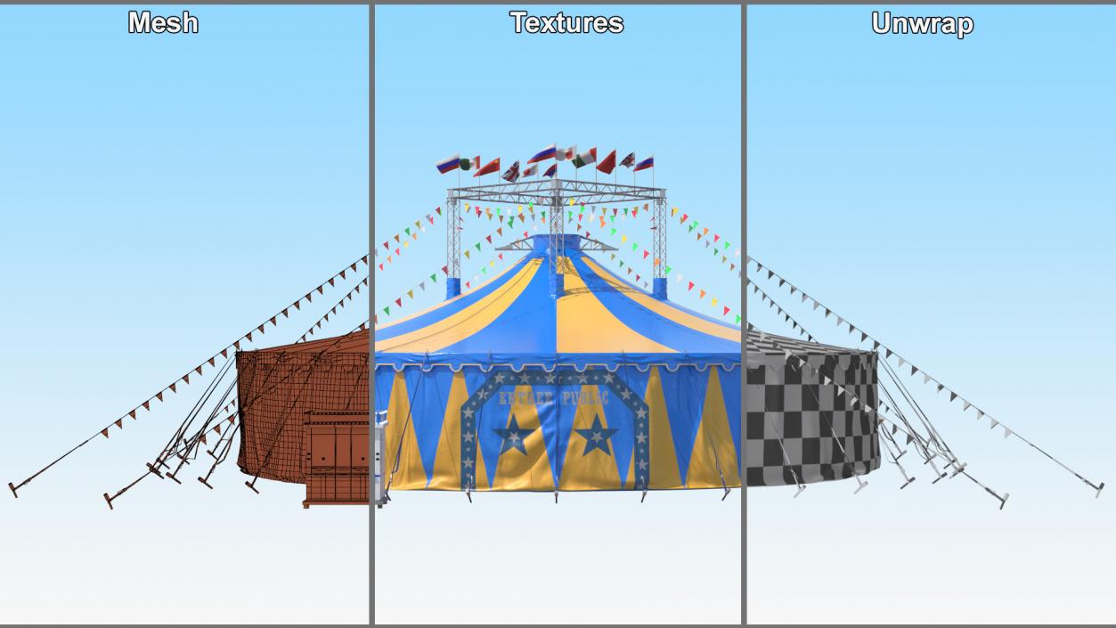 Circus Tent with Ticket Booth 3D model