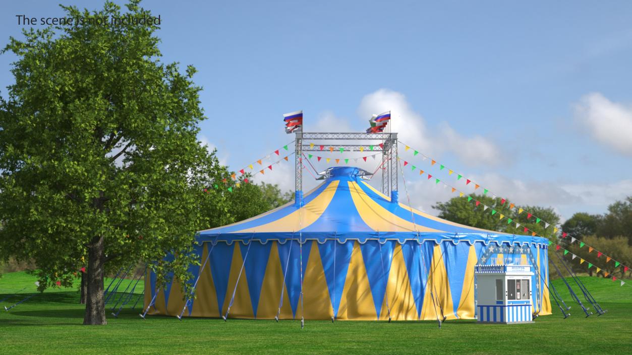 Circus Tent with Ticket Booth 3D model