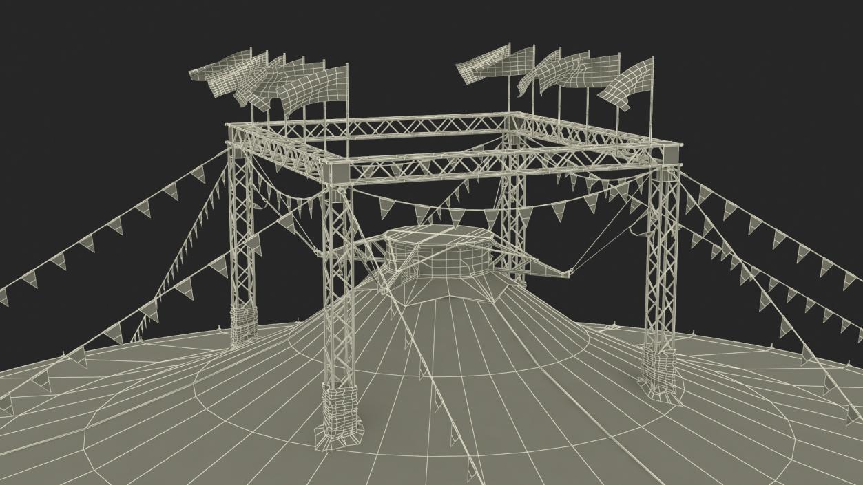 Circus Tent with Ticket Booth 3D model