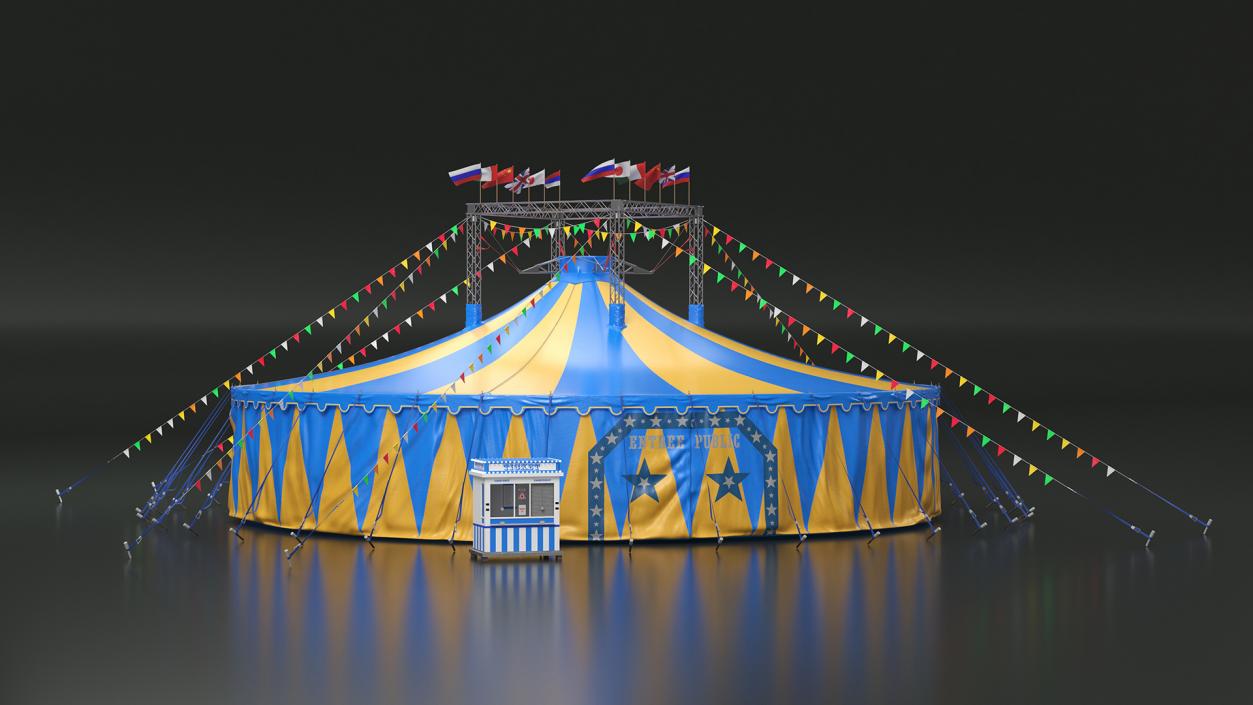 Circus Tent with Ticket Booth 3D model