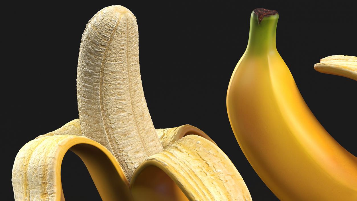 3D Banana Peeled model