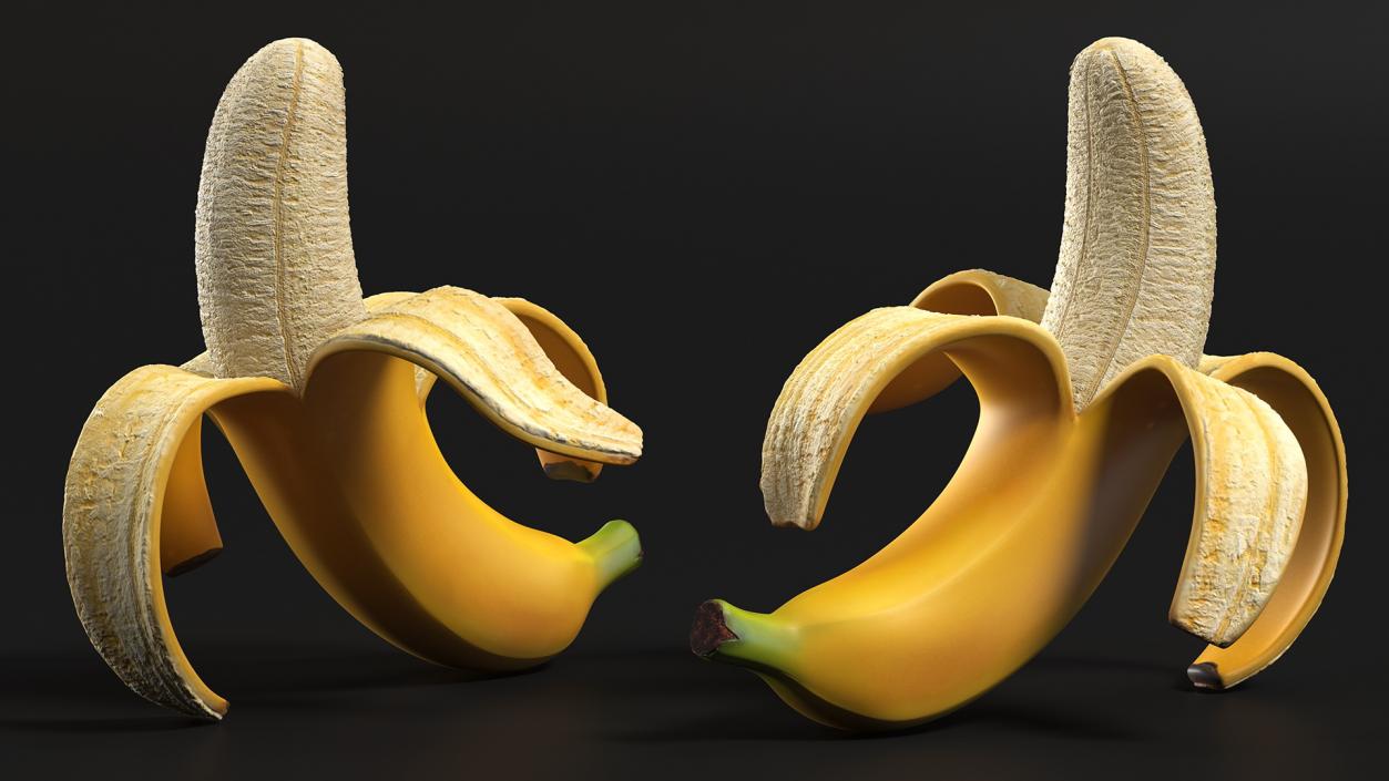 3D Banana Peeled model