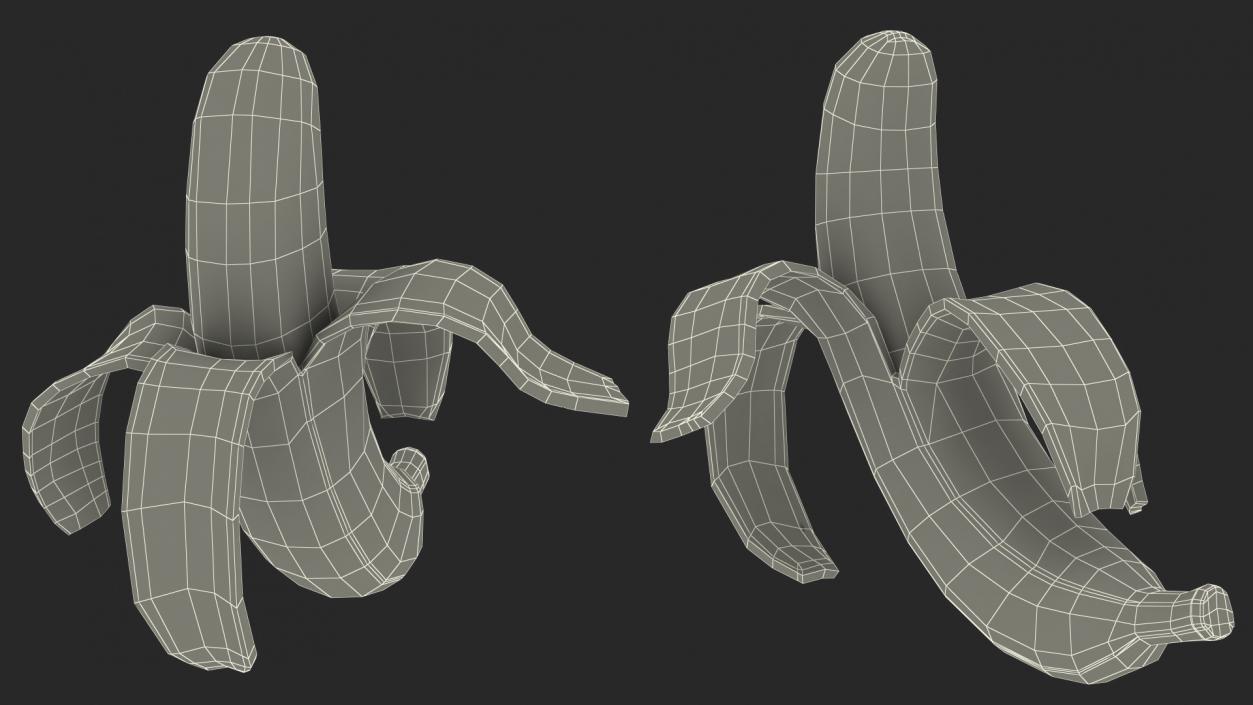 3D Banana Peeled model