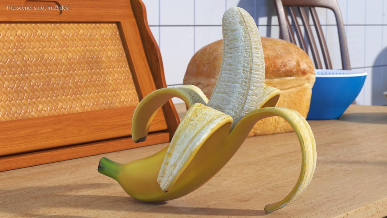 3D Banana Peeled model