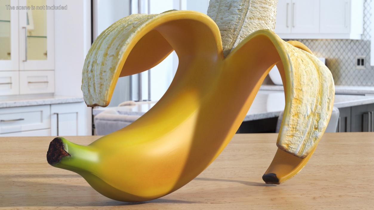 3D Banana Peeled model