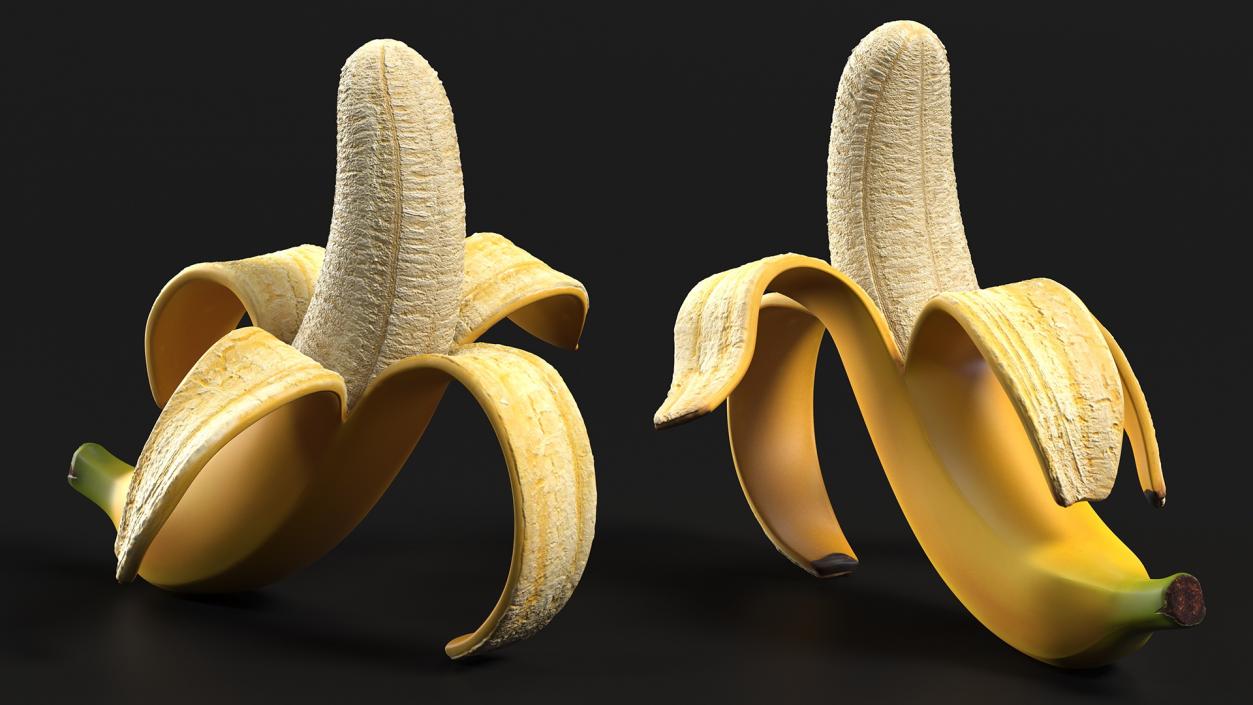 3D Banana Peeled model