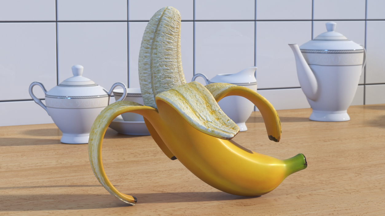 3D Banana Peeled model