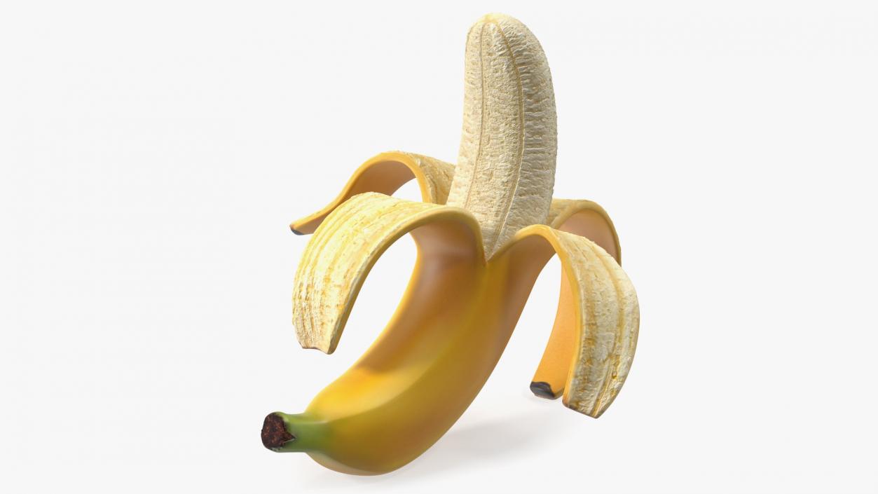 3D Banana Peeled model