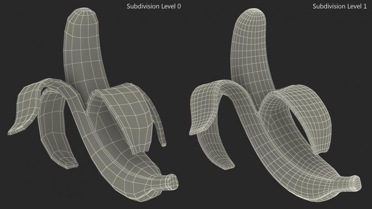 3D Banana Peeled model