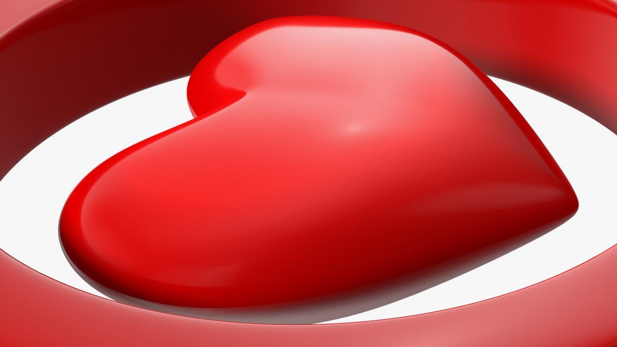 Red Heart in Circle 3D model