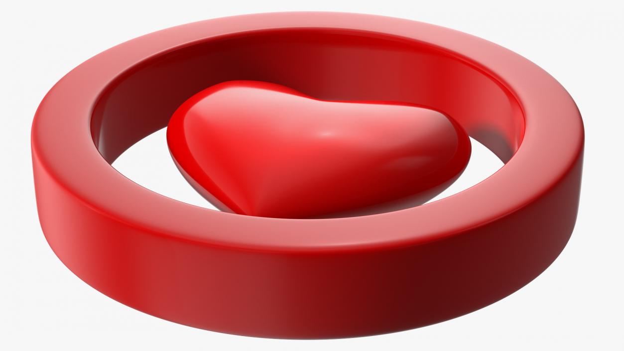 Red Heart in Circle 3D model