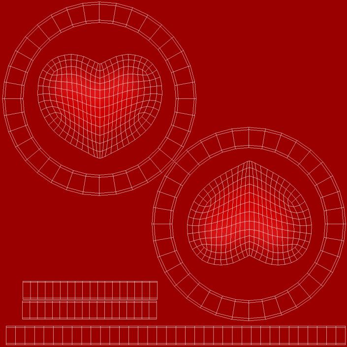 Red Heart in Circle 3D model