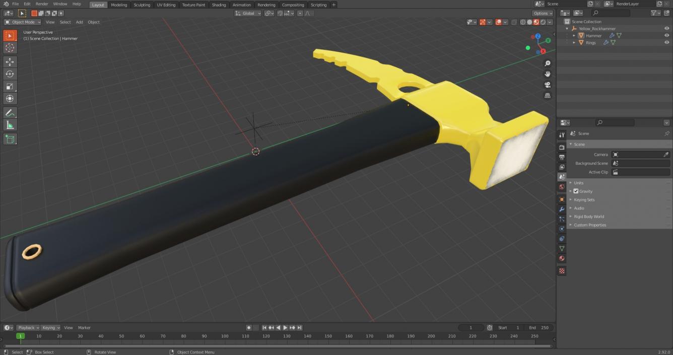 Yellow Rockhammer 3D