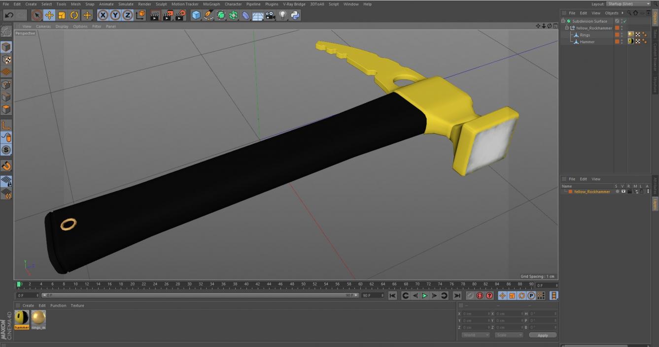 Yellow Rockhammer 3D