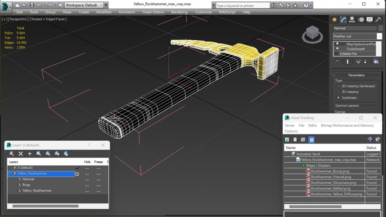 Yellow Rockhammer 3D