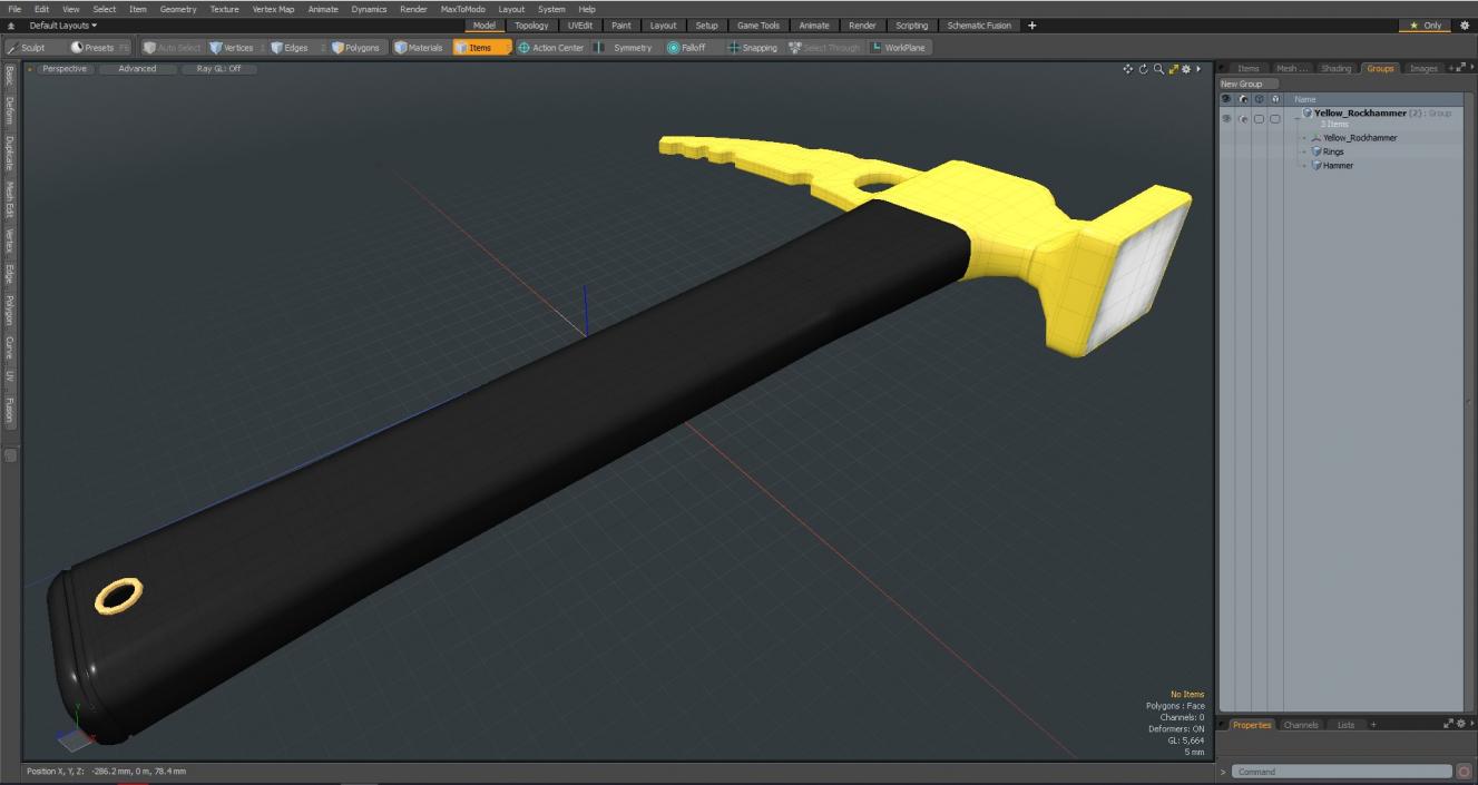 Yellow Rockhammer 3D