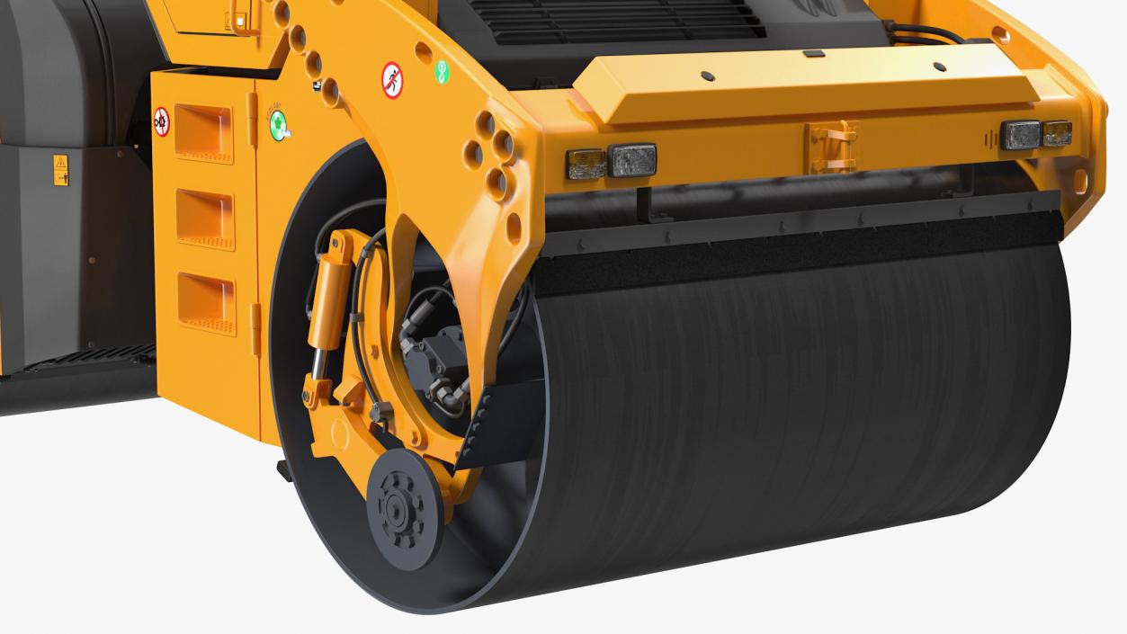 Articulated Tandem Vibratory Road Roller Rigged 3D