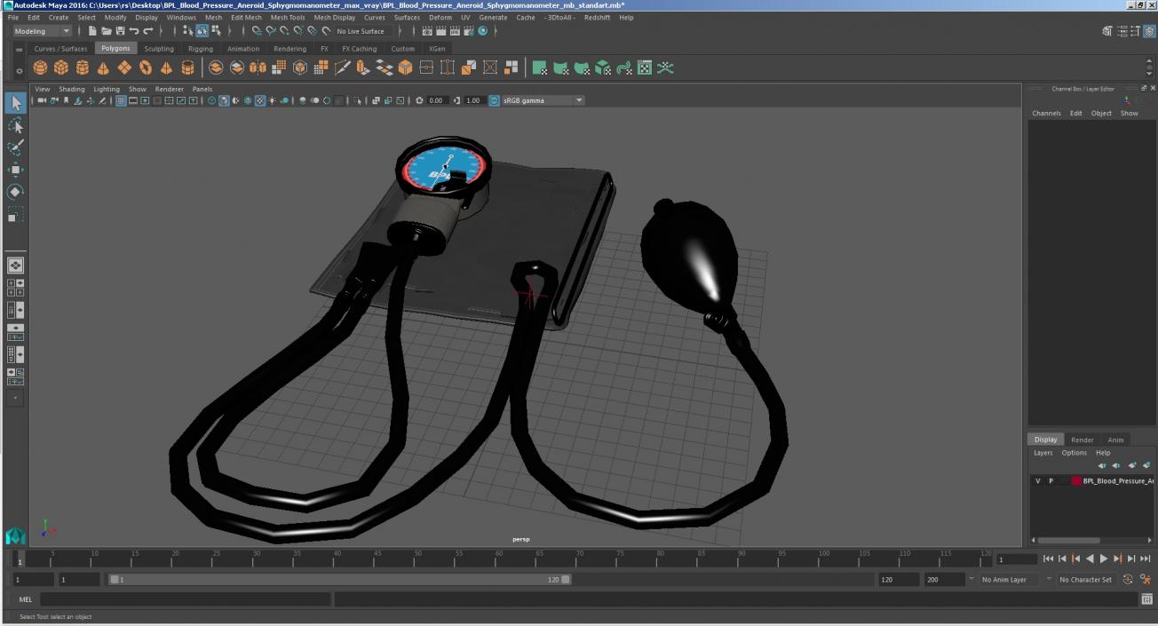 3D BPL Blood Pressure Aneroid Sphygmomanometer model