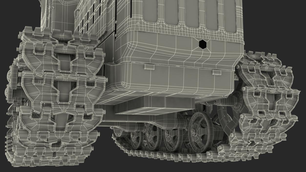 3D Old Soviet Crawler Tractor DT54 Rigged model