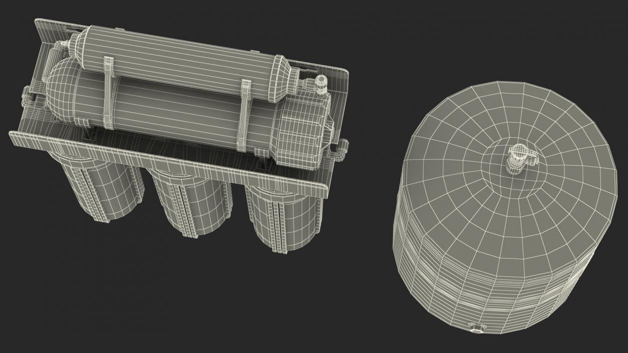 3D Reverse Osmosis Drinking Water Filtration System model