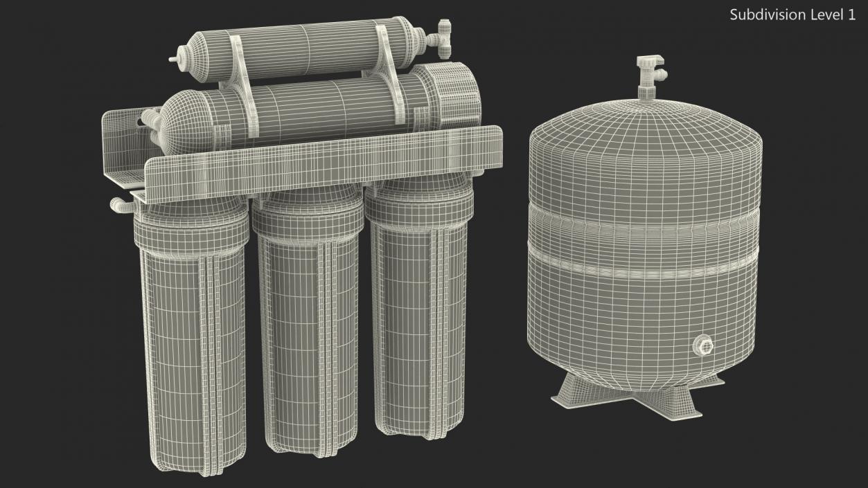 3D Reverse Osmosis Drinking Water Filtration System model