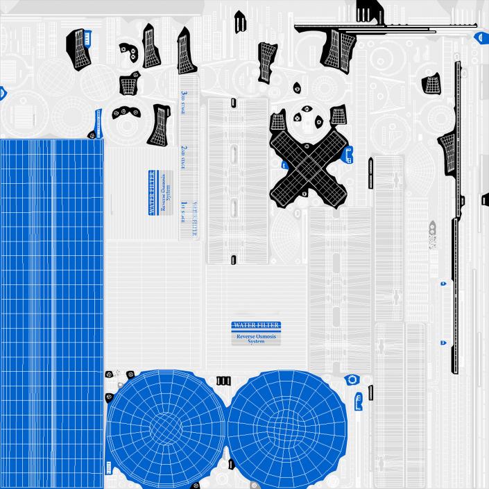 3D Reverse Osmosis Drinking Water Filtration System model