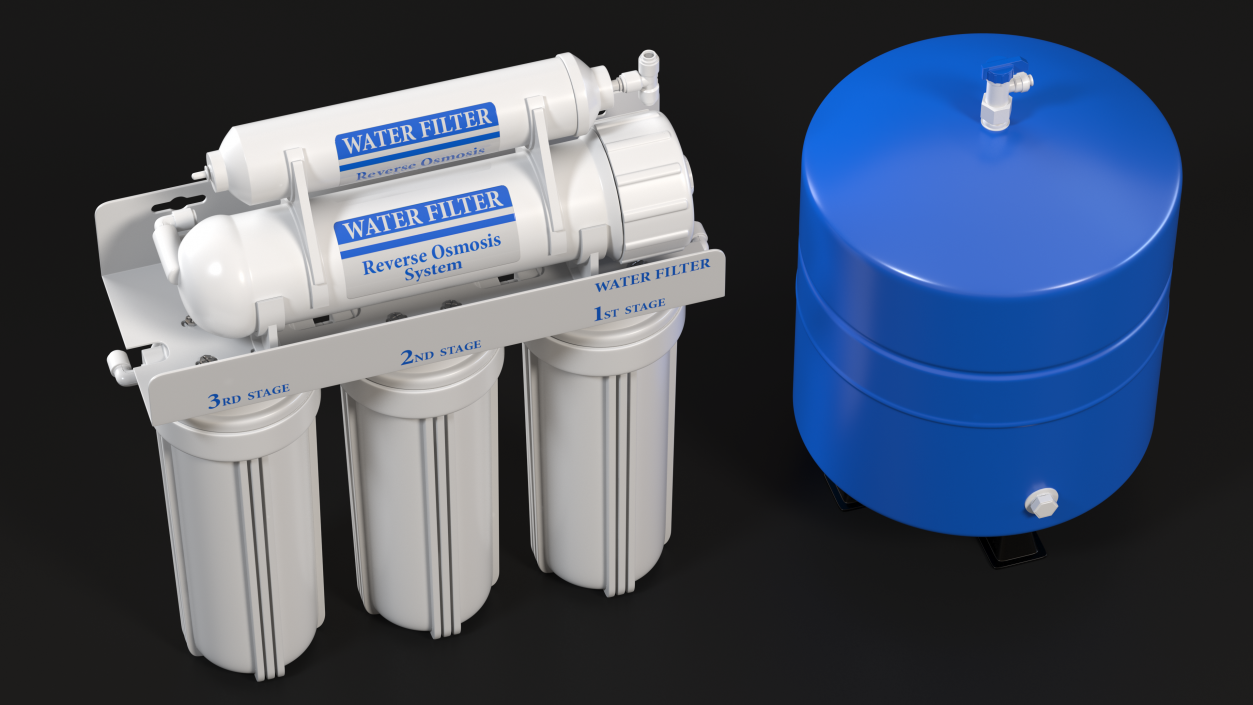 3D Reverse Osmosis Drinking Water Filtration System model