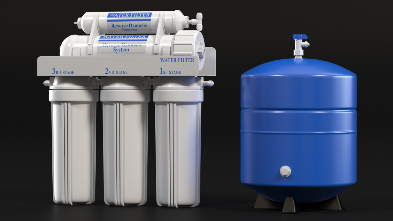 3D Reverse Osmosis Drinking Water Filtration System model