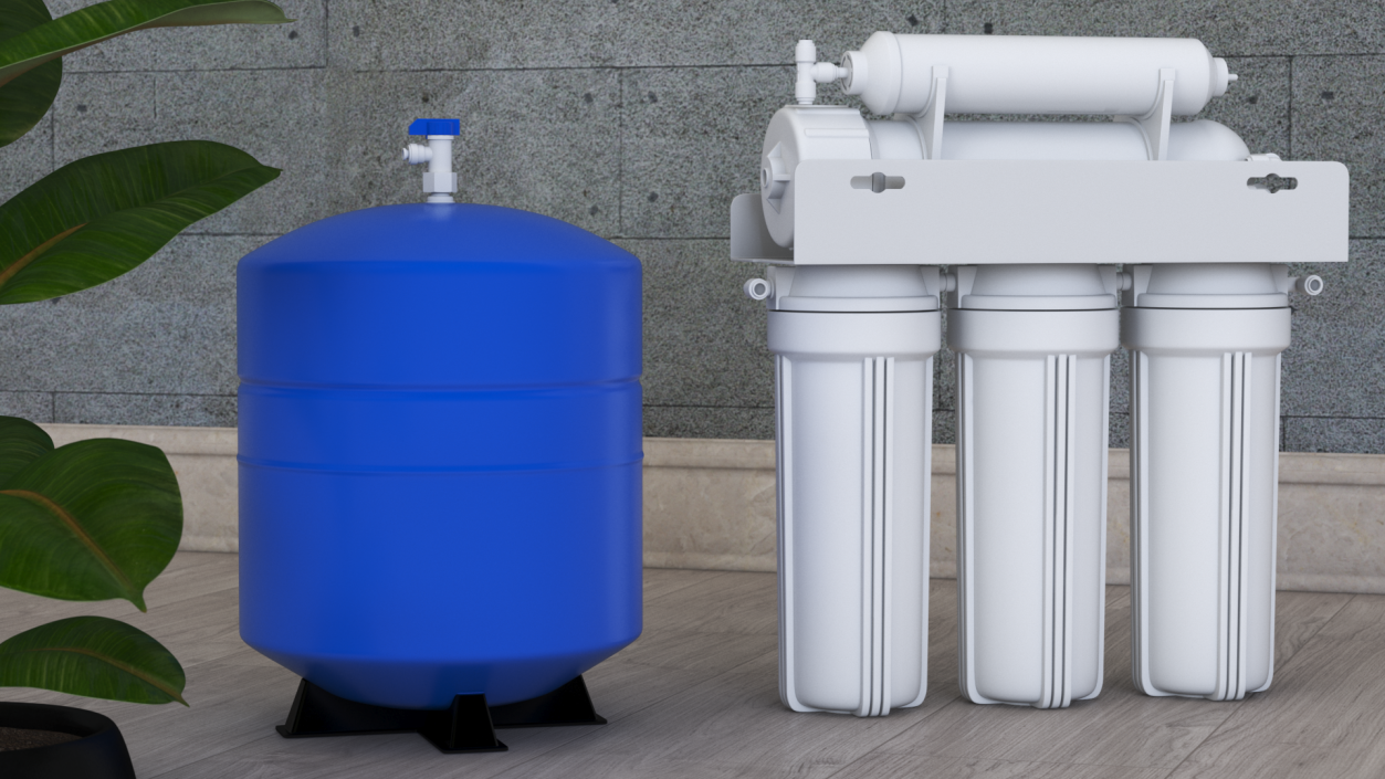 3D Reverse Osmosis Drinking Water Filtration System model