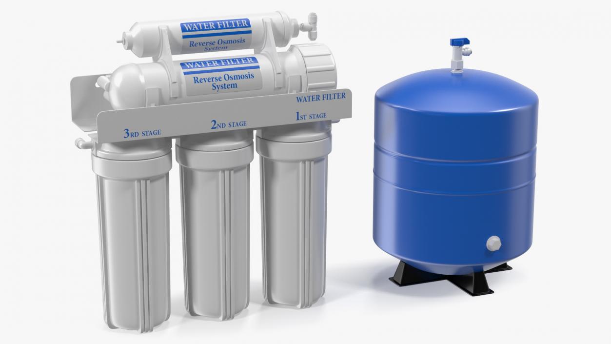 3D Reverse Osmosis Drinking Water Filtration System model