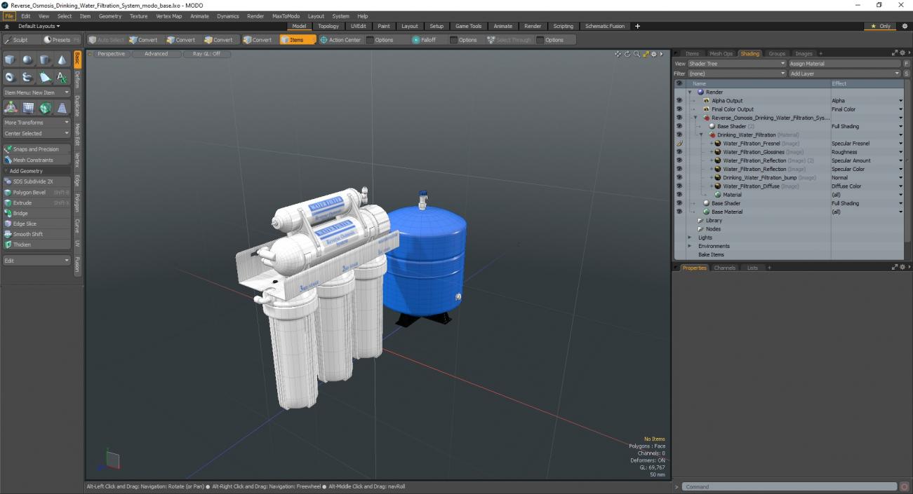 3D Reverse Osmosis Drinking Water Filtration System model