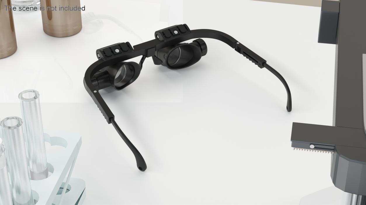 Binocular Magnifying Glasses Black 3D model