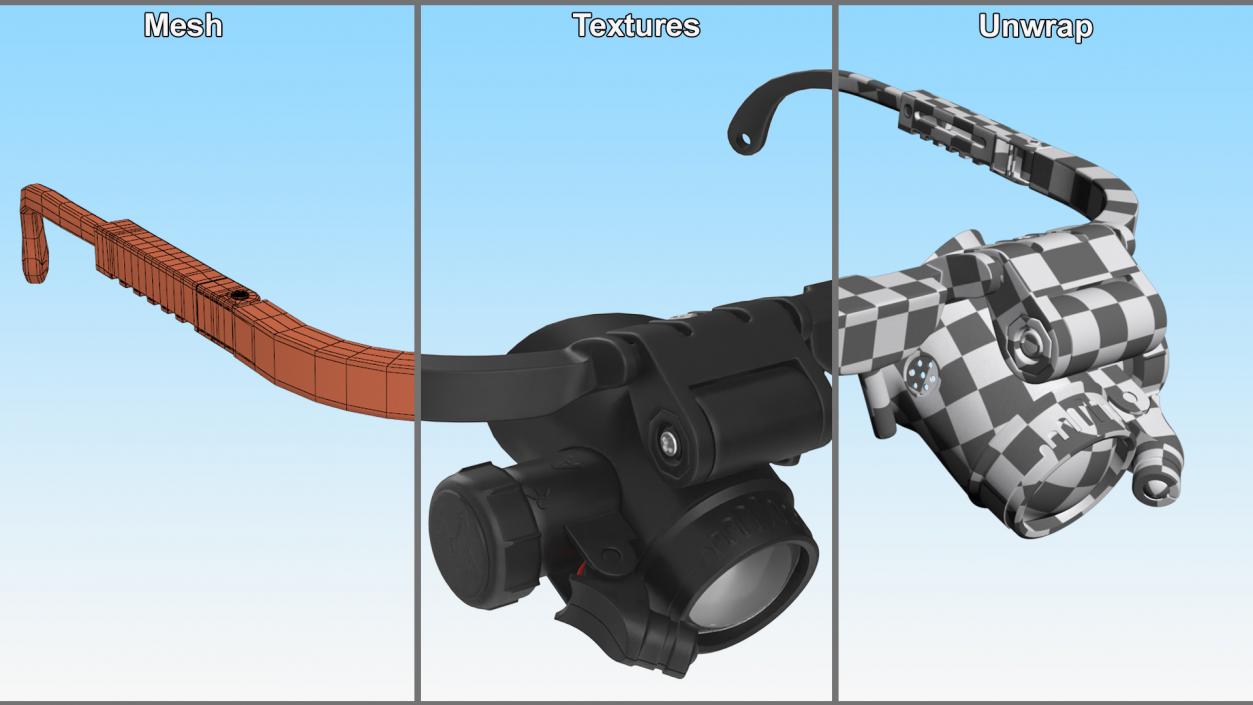 Binocular Magnifying Glasses Black 3D model