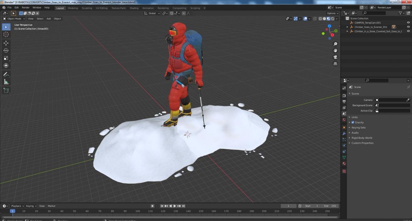 3D Climber Goes to Everest model