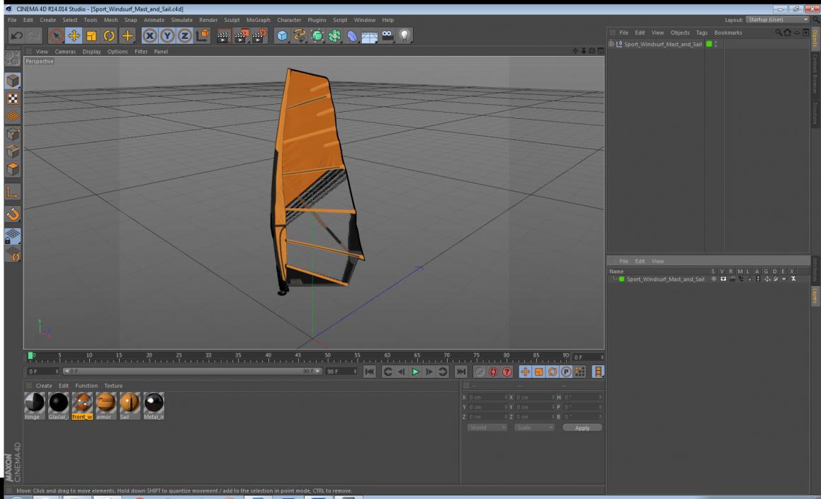 3D Sport Windsurf Mast and Sail model