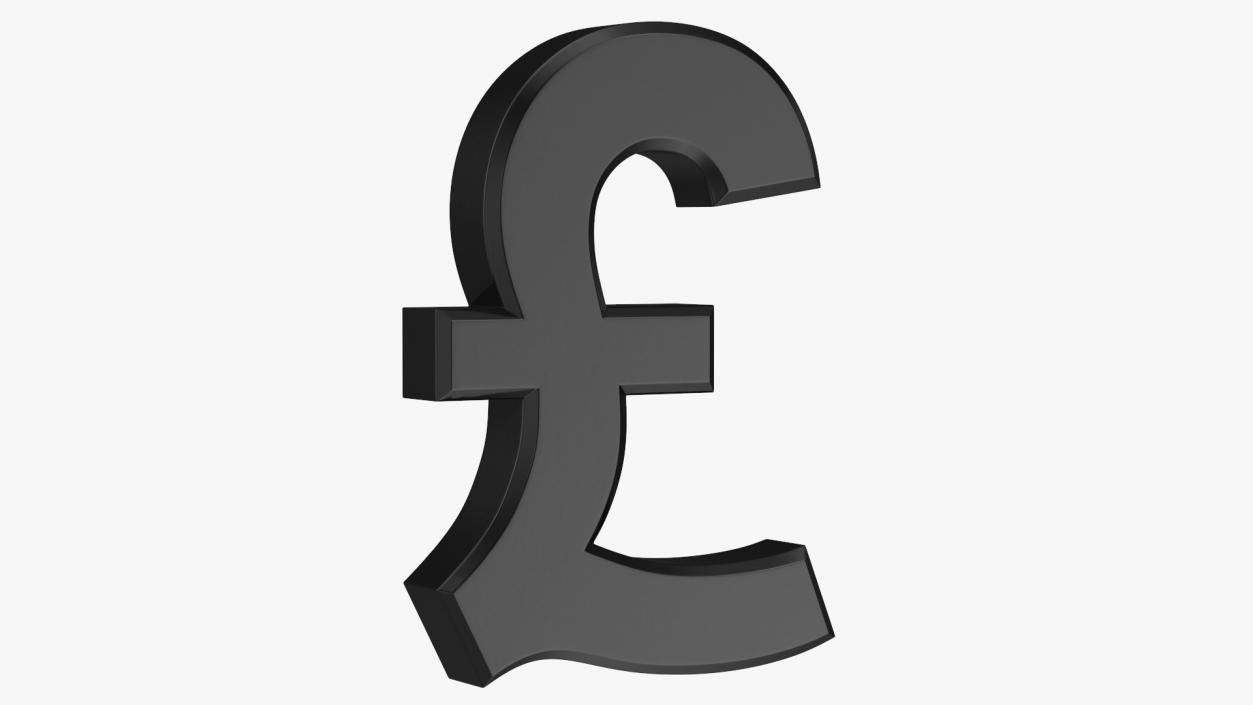 UK Pound Currency Symbol Plastic 3D